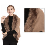 YESFASHION 100% Acrylic Fringed Cape