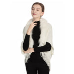 YESFASHION 100% Acrylic Fringed Cape