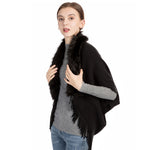 YESFASHION 100% Acrylic Fringed Cape