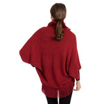 YESFASHION 100% Acrylic Fringed Cape