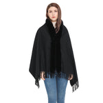 YESFASHION Spot Imitation Cashmere Shawl Thickened Dress