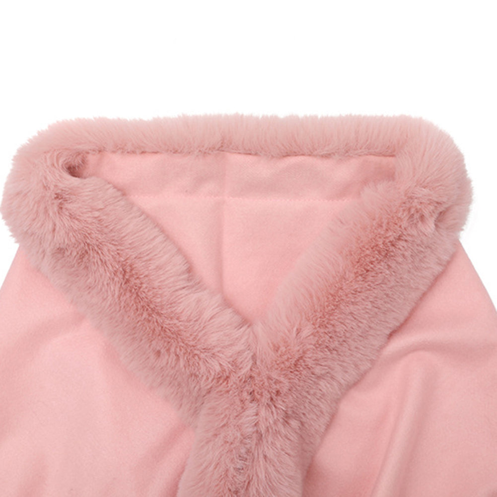 YESFASHION Spot Imitation Cashmere Shawl Thickened Dress