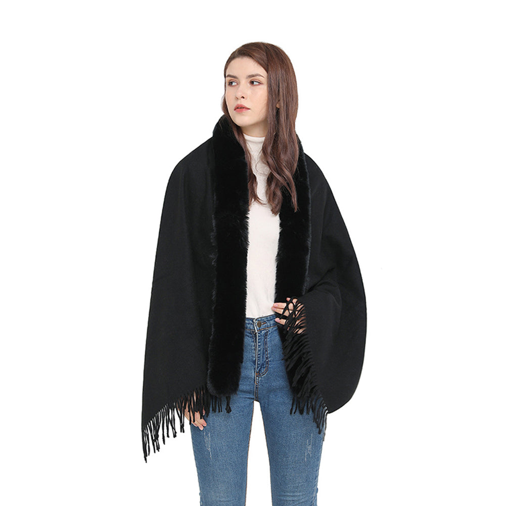 YESFASHION Spot Imitation Cashmere Shawl Thickened Dress