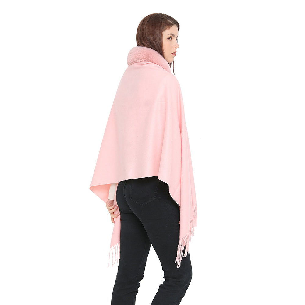 YESFASHION Spot Imitation Cashmere Shawl Thickened Dress