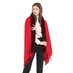 YESFASHION Spot Imitation Cashmere Shawl Thickened Dress