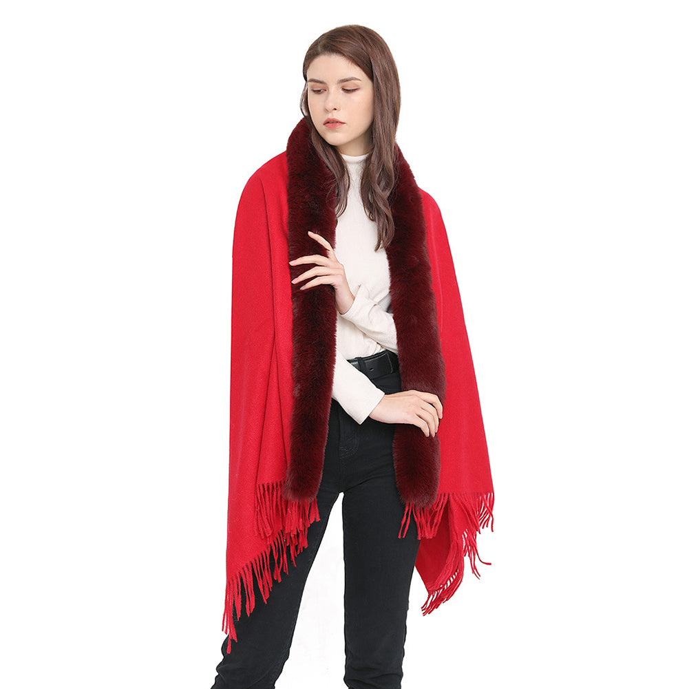 YESFASHION Spot Imitation Cashmere Shawl Thickened Dress