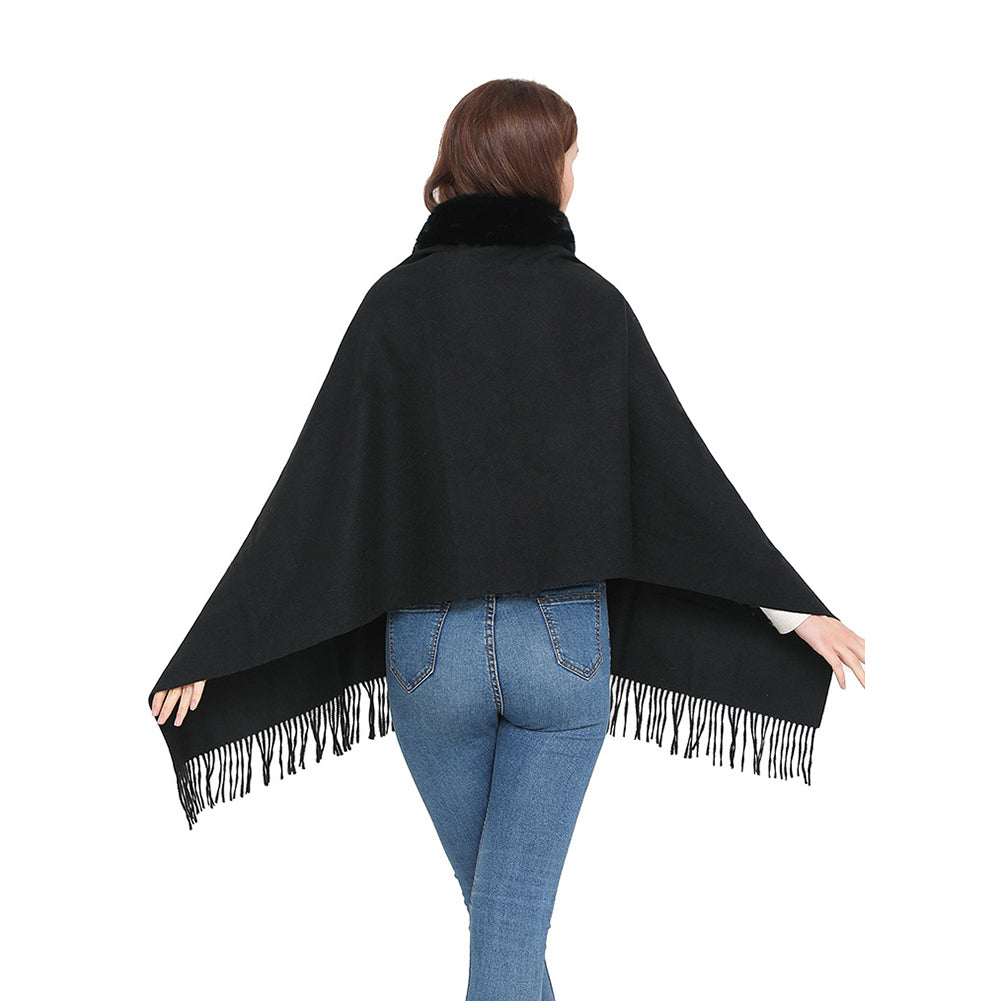 YESFASHION Spot Imitation Cashmere Shawl Thickened Dress