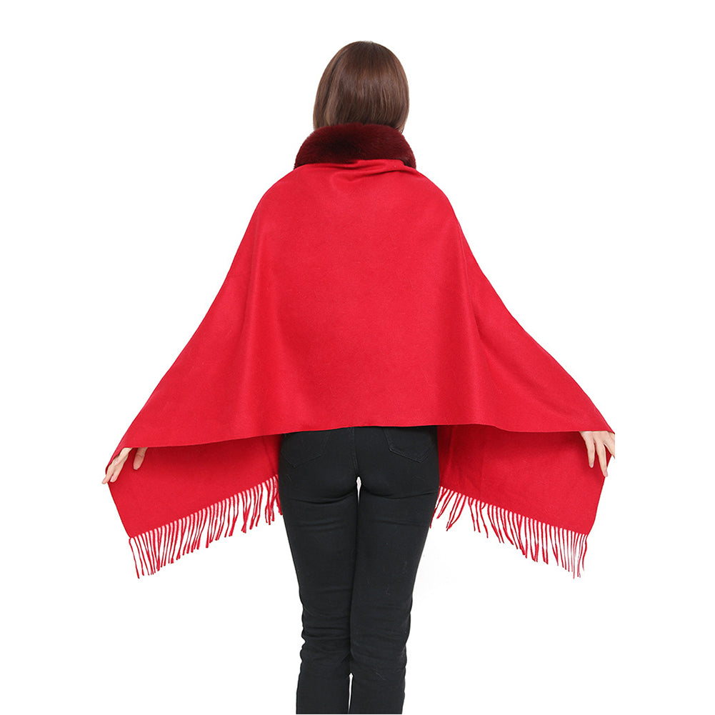 YESFASHION Spot Imitation Cashmere Shawl Thickened Dress