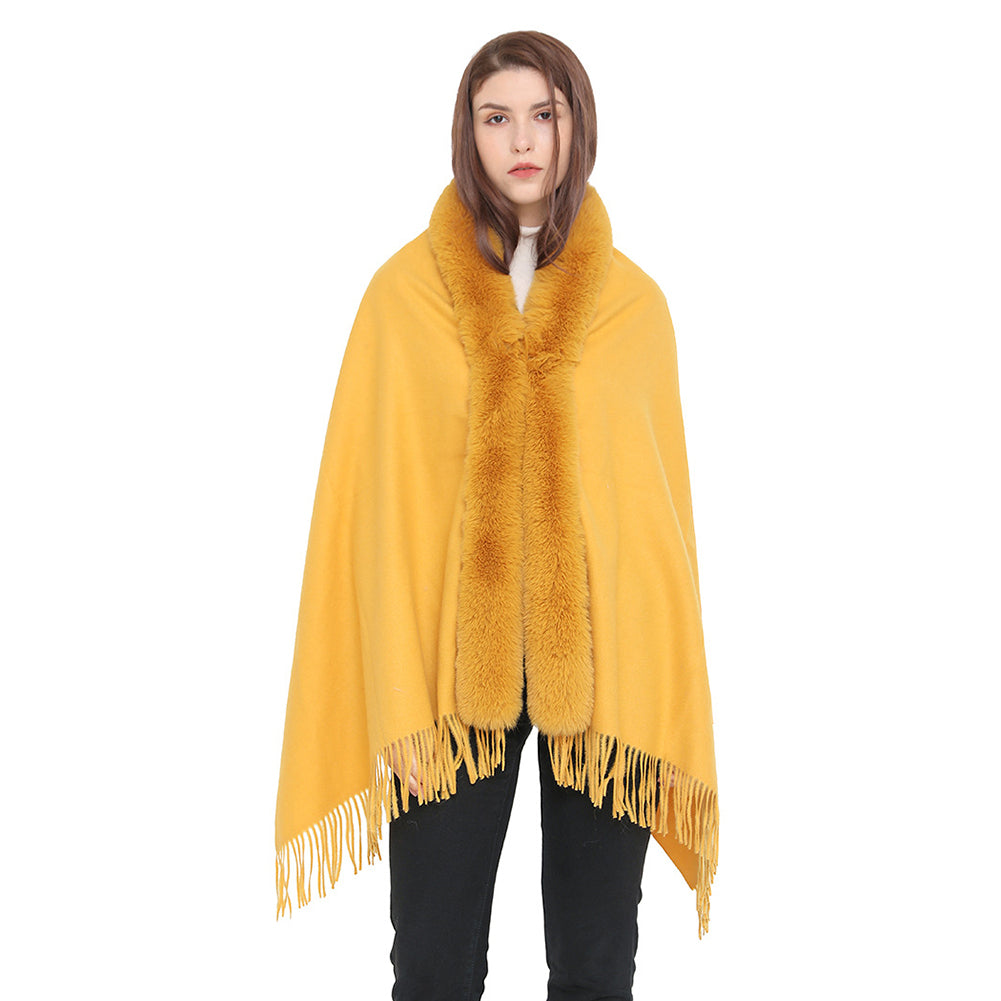 YESFASHION Spot Imitation Cashmere Shawl Thickened Dress