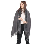 YESFASHION Spot Imitation Cashmere Shawl Thickened Dress