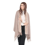 YESFASHION Spot Imitation Cashmere Shawl Thickened Dress