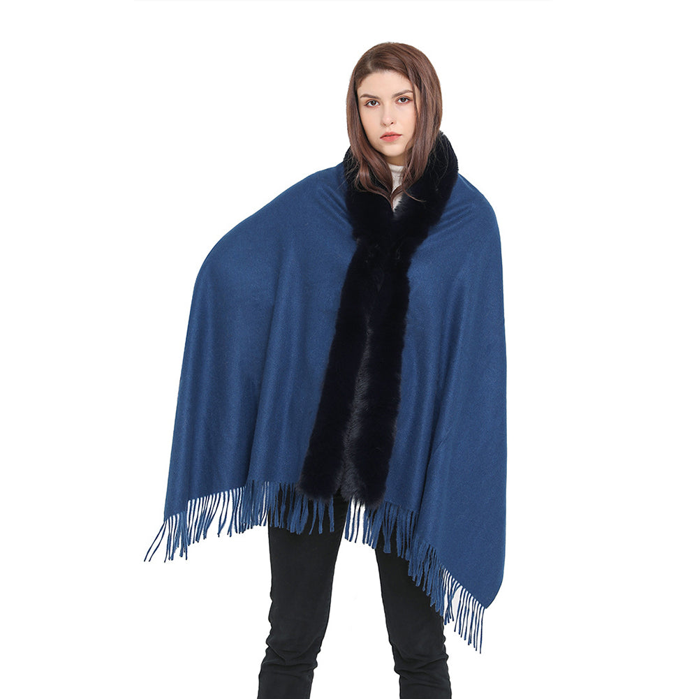 YESFASHION Spot Imitation Cashmere Shawl Thickened Dress