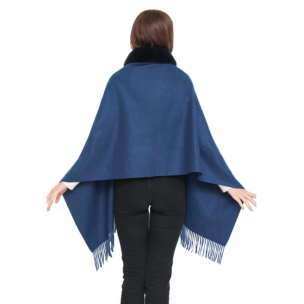 YESFASHION Spot Imitation Cashmere Shawl Thickened Dress