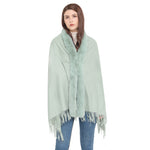 YESFASHION Spot Imitation Cashmere Shawl Thickened Dress