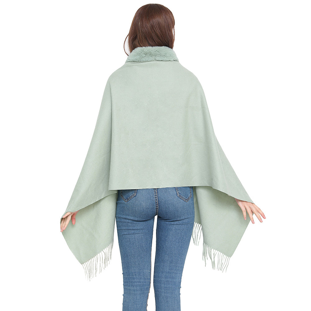 YESFASHION Spot Imitation Cashmere Shawl Thickened Dress