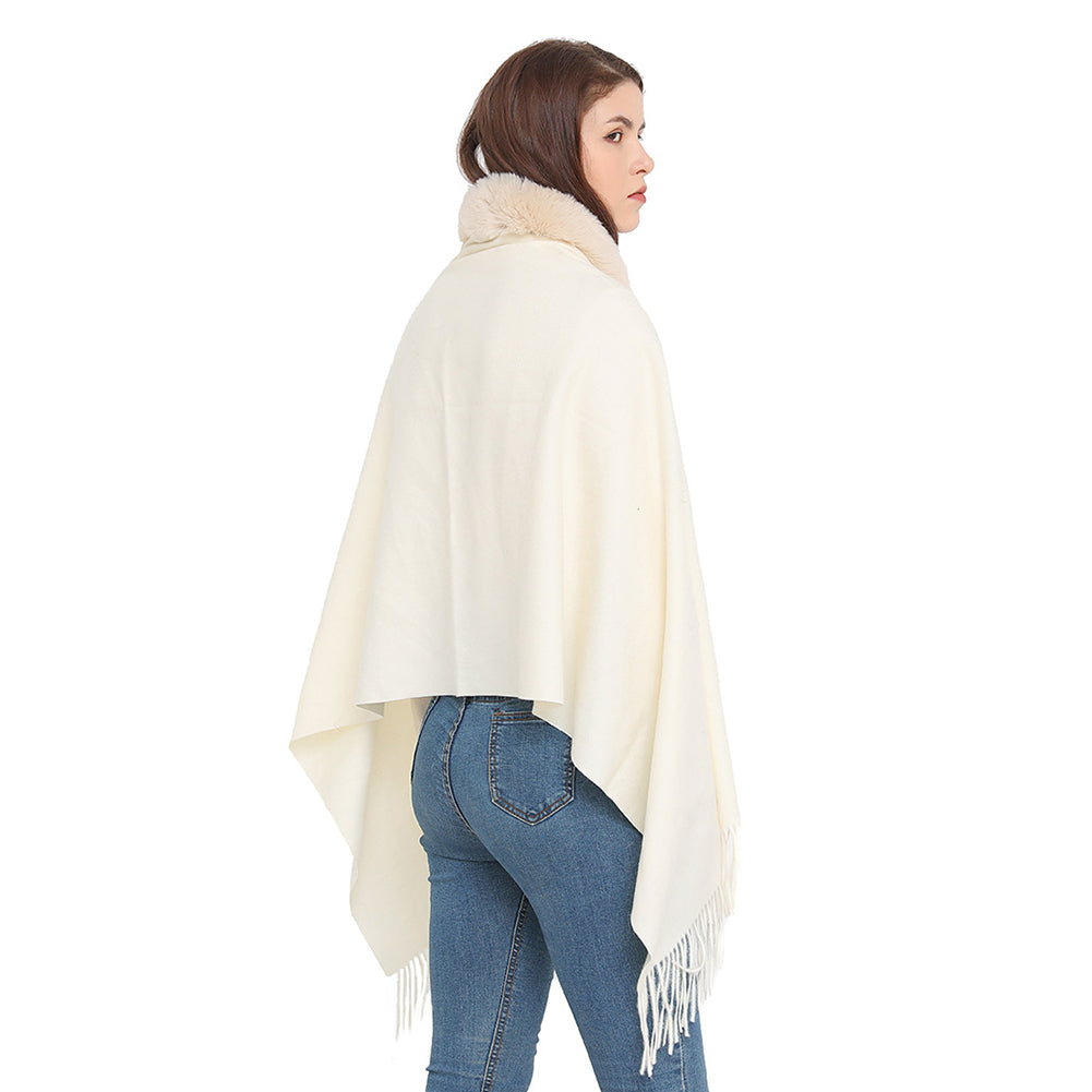YESFASHION Spot Imitation Cashmere Shawl Thickened Dress