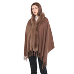 YESFASHION Spot Imitation Cashmere Shawl Thickened Dress