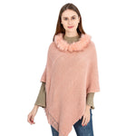 YESFASHION Winter Warm Chenille Collar Cape Women Knitted Shawl