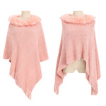 YESFASHION Winter Warm Chenille Collar Cape Women Knitted Shawl