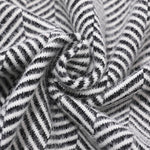 YESFASHION Collar Striped Pocket Cape Mink Fringed Knitted Sweaters