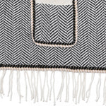 YESFASHION Collar Striped Pocket Cape Mink Fringed Knitted Sweaters