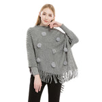 YESFASHION Faux Cashmere Thermal Plus Size Ladies Cape Shawl