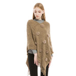 YESFASHION Faux Cashmere Thermal Plus Size Ladies Cape Shawl