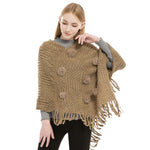 YESFASHION Faux Cashmere Thermal Plus Size Ladies Cape Shawl