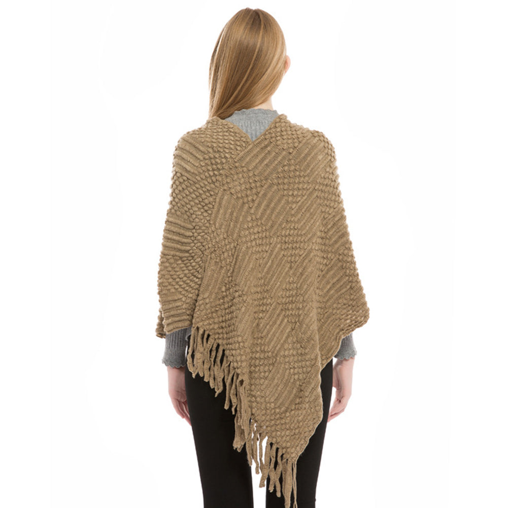 YESFASHION Faux Cashmere Thermal Plus Size Ladies Cape Shawl