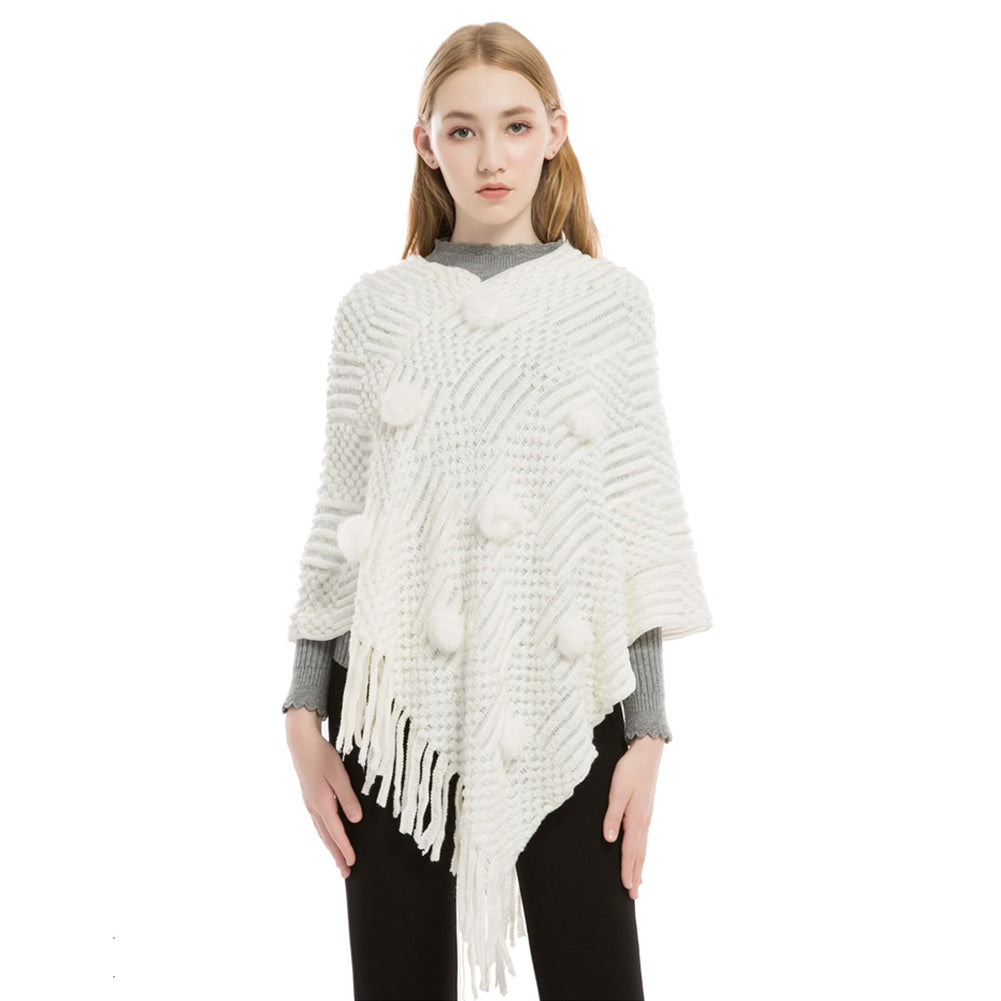 YESFASHION Faux Cashmere Thermal Plus Size Ladies Cape Shawl