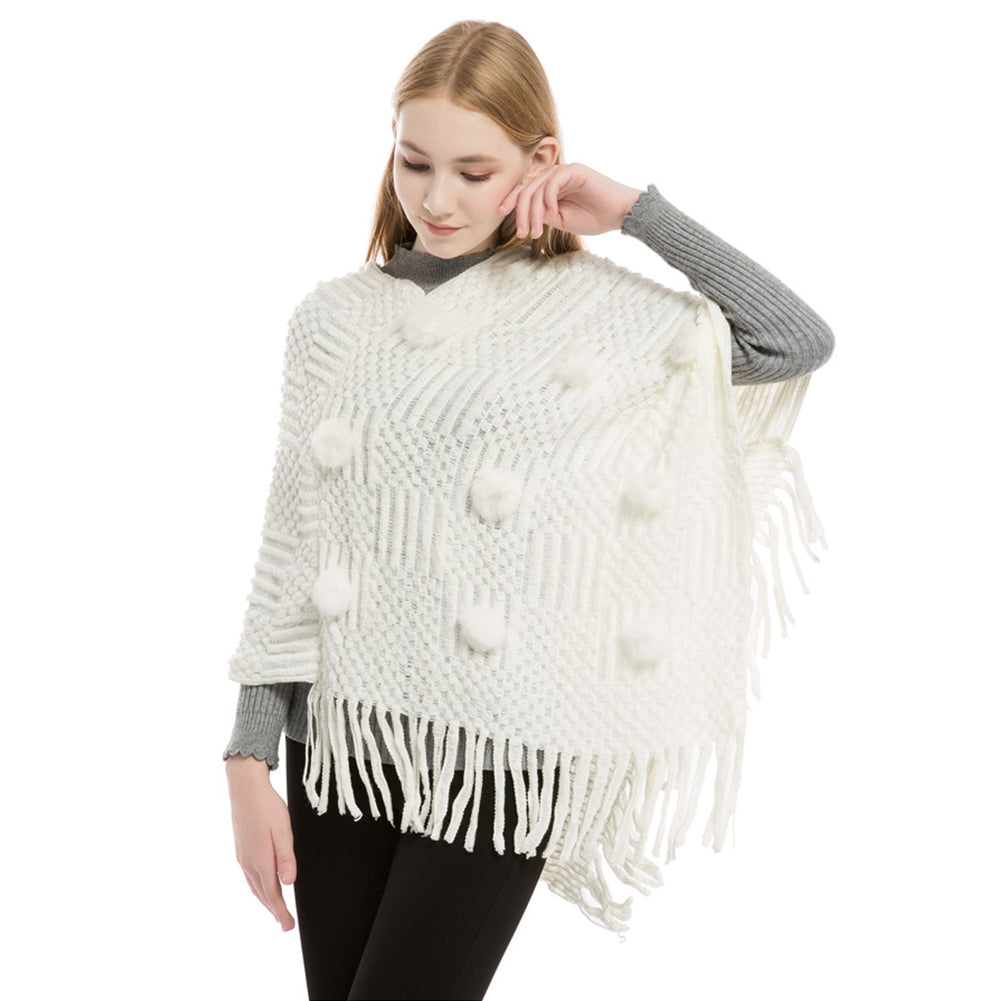 YESFASHION Faux Cashmere Thermal Plus Size Ladies Cape Shawl