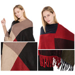 YESFASHION Fall/winter New Faux Cashmere Fringed Pullover Cape