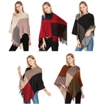 YESFASHION Fall/winter New Faux Cashmere Fringed Pullover Cape