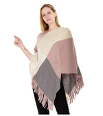 YESFASHION Fall/winter New Faux Cashmere Fringed Pullover Cape