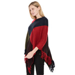 YESFASHION Fall/winter New Faux Cashmere Fringed Pullover Cape