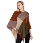 YESFASHION Fall/winter New Faux Cashmere Fringed Pullover Cape