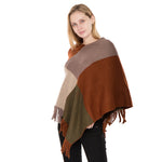 YESFASHION Fall/winter New Faux Cashmere Fringed Pullover Cape