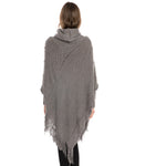 YESFASHION Turtleneck Warm Sleeves Pullover Cape