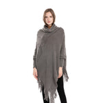 YESFASHION Turtleneck Warm Sleeves Pullover Cape