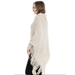 YESFASHION Turtleneck Warm Sleeves Pullover Cape