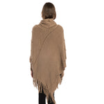 YESFASHION Turtleneck Warm Sleeves Pullover Cape