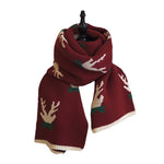 YESFASHION Christmas Gift Red Fawn Scarf Women Warm Scarf