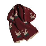 YESFASHION Christmas Gift Red Fawn Scarf Women Warm Scarf