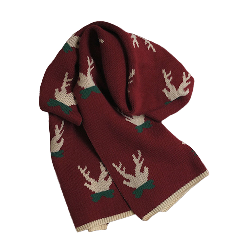 YESFASHION Christmas Gift Red Fawn Scarf Women Warm Scarf