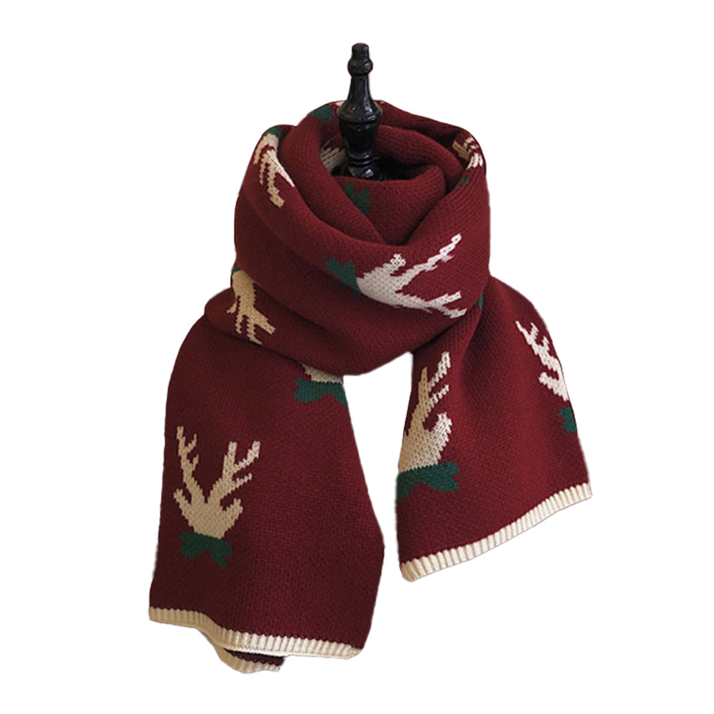 YESFASHION Christmas Gift Red Fawn Scarf Women Warm Scarf