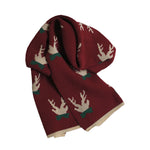 YESFASHION Christmas Gift Red Fawn Scarf Women Warm Scarf