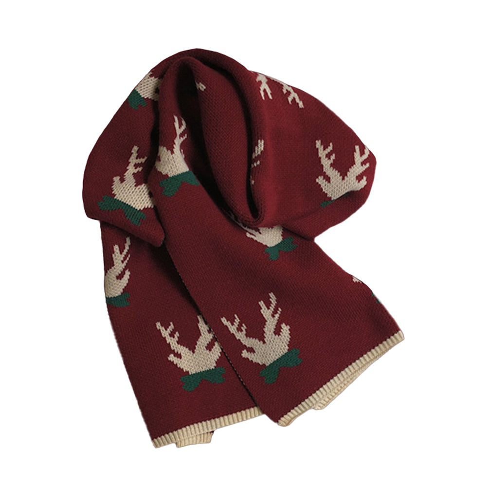 YESFASHION Christmas Gift Red Fawn Scarf Women Warm Scarf