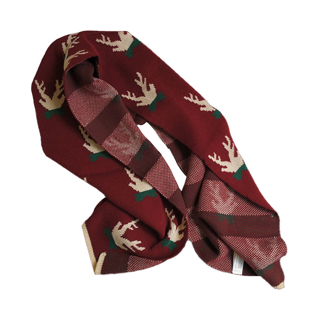 YESFASHION Christmas Gift Red Fawn Scarf Women Warm Scarf