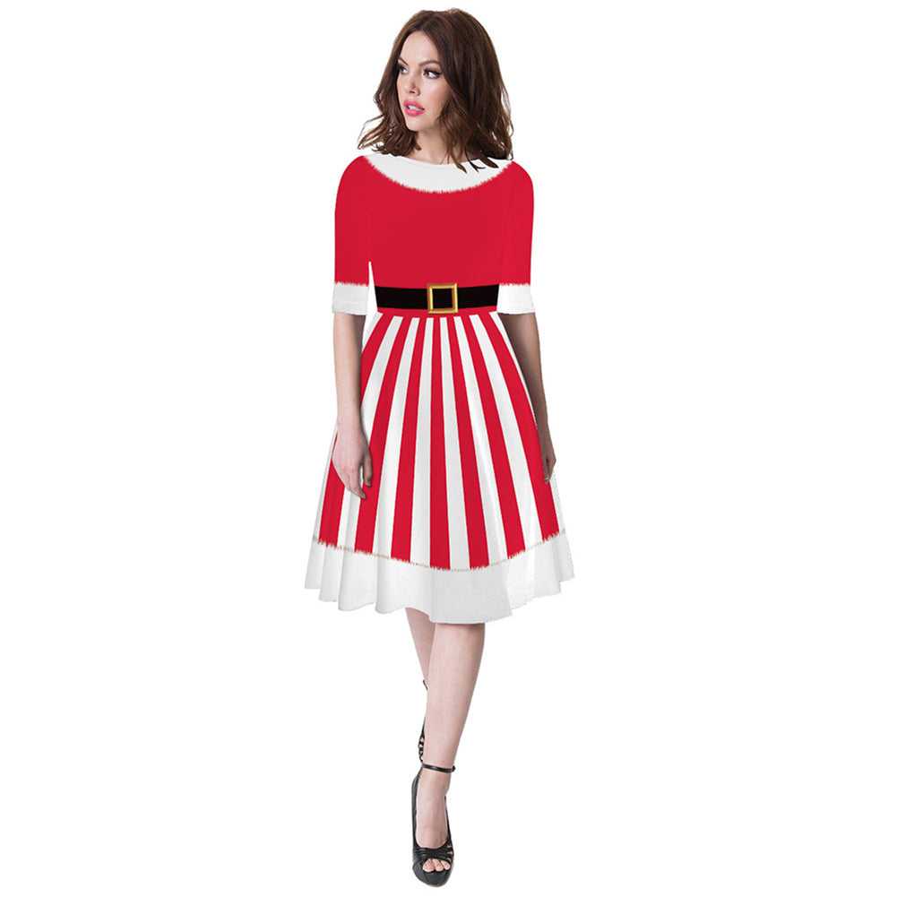 YESFASHION Christmas Clothing Cross-border Digital Women Dress