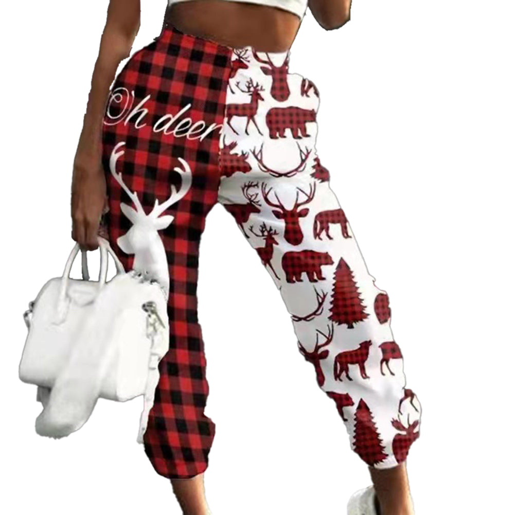 YESFASHION Women Christmas Orientation Print Fitness Sports Pants
